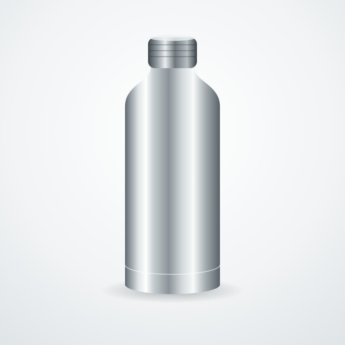 Stainless-steel water bottle with a brushed steel screw cap